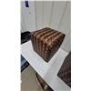Image 3 : Pair of Two-Tone Woven Rattan Ottomans