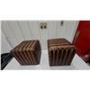 Image 4 : Pair of Two-Tone Woven Rattan Ottomans