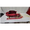 Image 1 : Streamridge Baby Boggan Wooden Sled with Buffalo Plaid Pad and Safety Harness