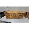 Image 2 : Two Woven Seagrass Storage Baskets with Hinged Lids 10 x 25 x 9.6"