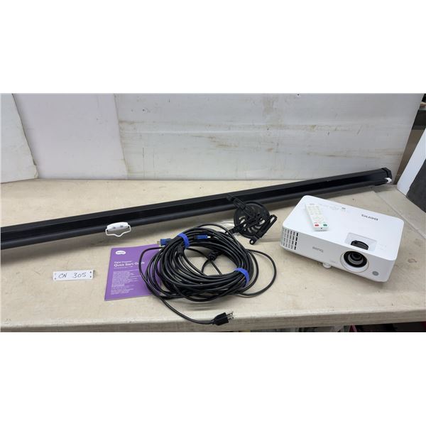 BenQ TH585 Full HD 1080p DLP Projector with Ceiling Mount, 100" Screen, 50 FT HDMI Cable, Manual