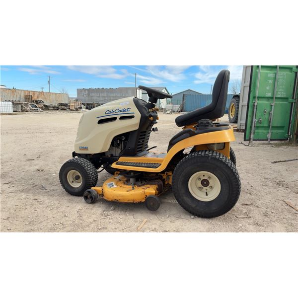 Cub Cadet LT1042 Hydrostatic Drive Riding Lawn Mower with 42  Cutting Deck, 19 HP Kohler. Runs
