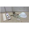 Image 1 : Brushed Nickel Three-Light Semi-Flush Mount Ceiling Fixture with Furniture Fix Panels