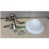 Image 2 : Brushed Nickel Three-Light Semi-Flush Mount Ceiling Fixture with Furniture Fix Panels