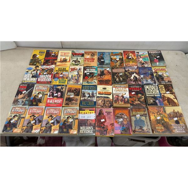 Collection of Western Paperback Novels Including Giles Tippette, Cameron Judd, and More