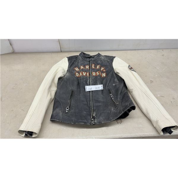 Harley-Davidson Genuine MotorClothes Two-Tone Perforated Leather Motorcycle Jacket, Size Medium