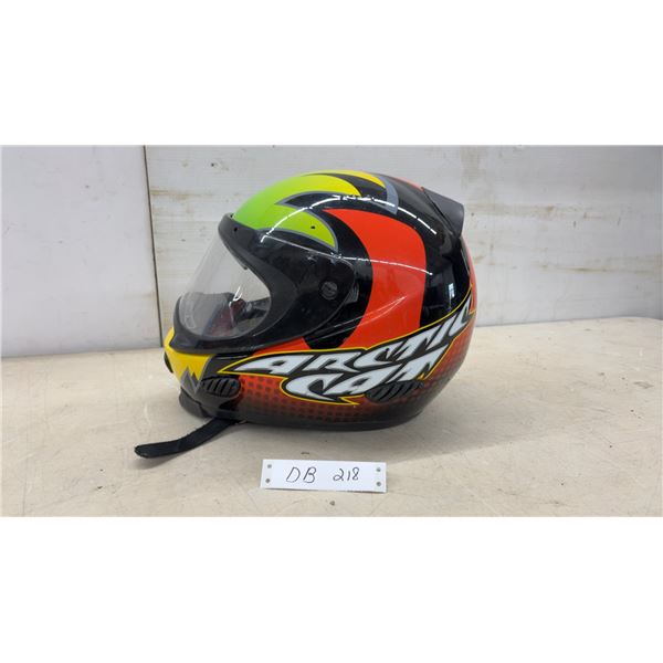 Arctic Cat Full-Face DOT-Certified Helmet, Green, Red, Black, and Yellow Graphic Design, Sz XL