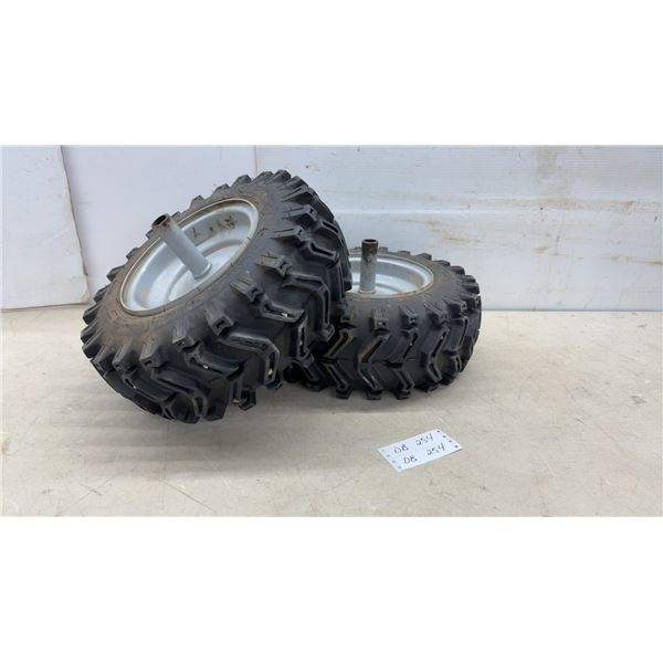 Pair of Craftsman 16 x 6.50-8 Utility Tires on 8" Wheels with Lug Tread Pattern