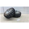 Image 1 : Pair of Craftsman 16 x 6.50-8 Utility Tires on 8" Wheels with Lug Tread Pattern