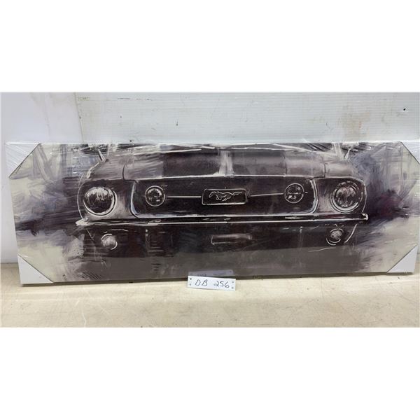 Ford Mustang 1967-1968 Front Grille Canvas Wall Art Print, 12 x 36"