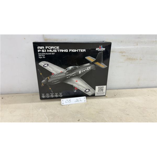 Apostrophe Games Air Force P-51 Mustang Fighter Building Block Set, 258 Pieces