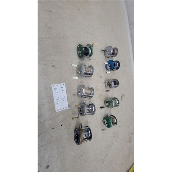 Vintage Conventional Fishing Reels Including Abu Garcia Ambassadeur, Penn, Shaksphere 10x