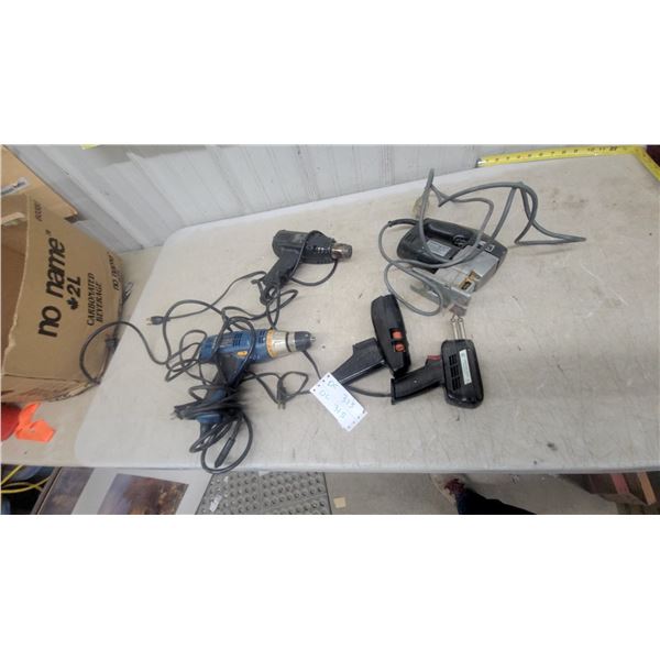 5 Power Tools Corded Drill, Heat Gun, Jigsaw, and More
