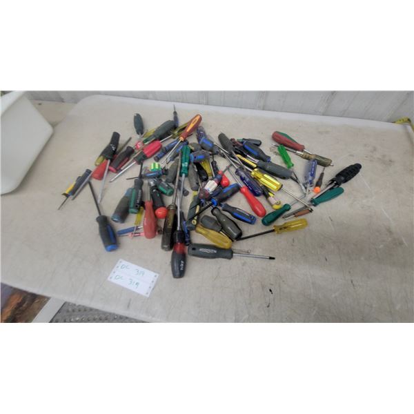 Assorted Screwdrivers Including Skil, Mastercraft, Mastergrip, Stanley, Husky, and More