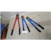 Image 1 : Bolt Cutters, Red and Blue Handles, Set of Three