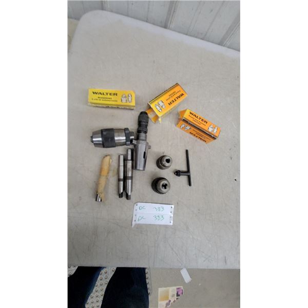 Walter Keyed and Keyless Drill Chucks with Morse Taper Adapters, Chuck Key, and More