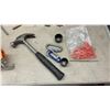 Image 4 : Assorted Hand Tools, Speed Squares, Spade Bits, C-Clamp, Hand Saw, Putty Knives, 10 ft X 20" Roll