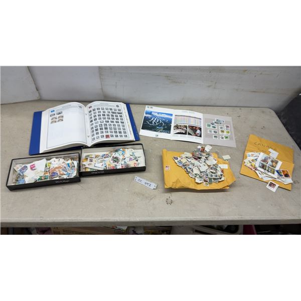 Stamp Collection with 1981-86 Worldwide Supplement Album, Loose USA & Canada Stamps, and More