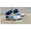 Image 1 : Nike Court Force High Sneakers in White, Navy Blue, and Light Blue, Sz 11