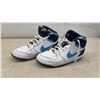 Image 7 : Nike Court Force High Sneakers in White, Navy Blue, and Light Blue, Sz 11