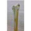 Image 3 : Murano-Style Art Glass Twisted Trumpet Vase with Amber Swirled Ribbons, 29 1/2" High