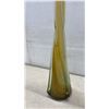Image 5 : Murano-Style Art Glass Twisted Trumpet Vase with Amber Swirled Ribbons, 29 1/2" High