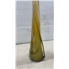 Image 6 : Murano-Style Art Glass Twisted Trumpet Vase with Amber Swirled Ribbons, 29 1/2" High