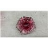 Image 5 : Cranberry Style Opalescent Ruffled Bowl, Art Glass Vase, and Dishes, Four Pieces