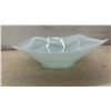 Image 3 : Two Opalescent Art Glass Bowls, Ruffled Pedestal and Square Wavy Edge