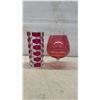 Image 11 : Collection of Red and Orange Art Glass Vases, Tallest 13 1/2"