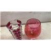 Image 12 : Collection of Red and Orange Art Glass Vases, Tallest 13 1/2"