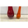 Image 6 : Collection of Red and Orange Art Glass Vases, Tallest 13 1/2"