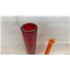 Image 7 : Collection of Red and Orange Art Glass Vases, Tallest 13 1/2"