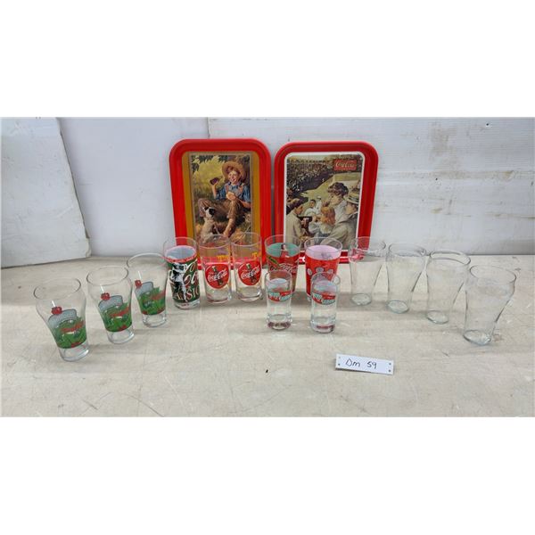 Coca-Cola Vintage-Style Serving Trays, Applebee's, Coke Glasses, and Drinkware