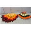 Image 1 : Two Handmade Crochet Afghan Blankets in Warm Tones