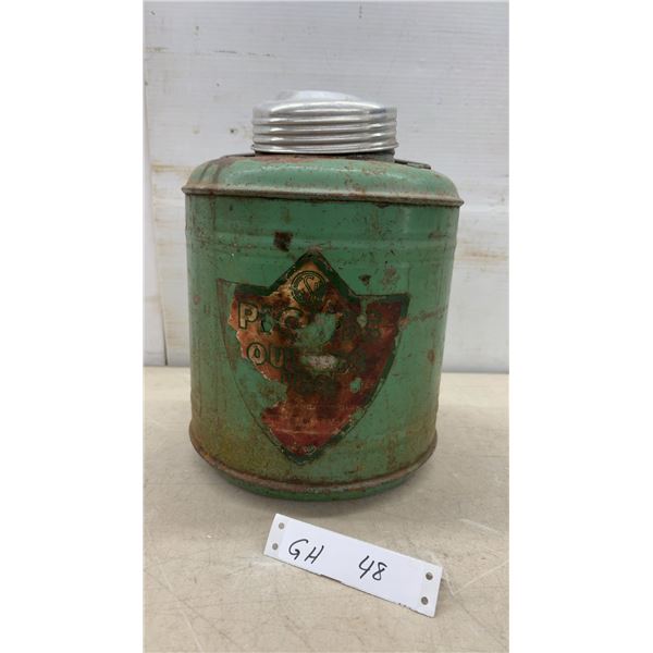 Vintage 1950's Green Insulated Picnic Jug with Aluminum Cap and Handle