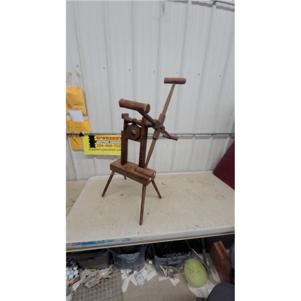 Antique Wooden Yarn Winder with and Hand Crank