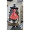 Image 8 : Western Show Parade Saddle with Red Seat, Black Basketweave Leather, Silver Conchos, 16"