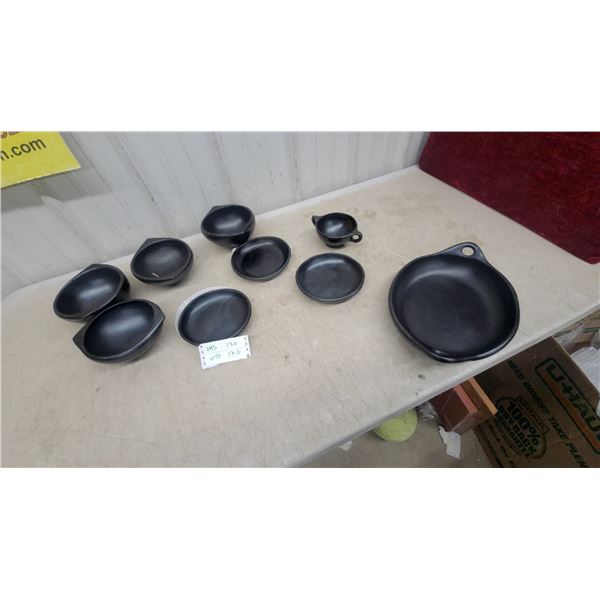 La Chamba Black Clay Pottery Collection, Assorted Serving Dishes and Bowls 9x