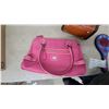 Image 2 : Guess 1981 Pink Faux Leather Satchel Handbag, Floral Leather Crossbody Bag, and More
