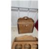 Image 2 : Wooden Wall Shelves, Primitive Storage Box, Louvered Table Lamp, and More