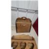 Image 6 : Wooden Wall Shelves, Primitive Storage Box, Louvered Table Lamp, and More