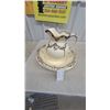 Image 1 : Cream and Brown Ceramic Wash Basin and Pitcher Set