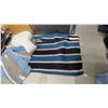 Image 4 : Southwestern Style Woven Horse Blankets in Black, Red, White, and Blue with Geometric Patterns