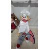 Image 2 : Porcelain Doll with Curly Brown Hair and Chef Clown Marionette Puppet