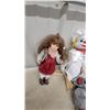 Image 4 : Porcelain Doll with Curly Brown Hair and Chef Clown Marionette Puppet