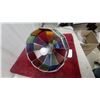 Image 6 : Multicolored Stained Glass Pendant Light with Brass-Tone Chain and Fluted Canopy 12" at Base