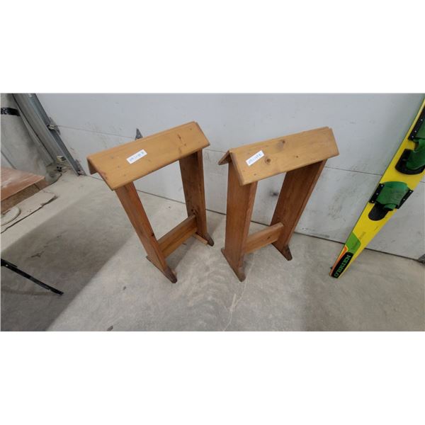 Pair of Wooden Saddle Stand