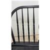Image 6 : Black Windsor-Style Spindle Back Wooden Settee Bench with Armrests, 40" Wide