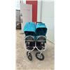 Image 6 : Bumbleride Indie Twin Side-By-Side Double Stroller in Teal with Car Seat Adapters